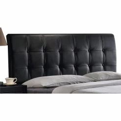 Best Sale 🔔 Hillsdale Lusso Faux Leather Upholstered Queen Panel Headboard In Black ❤️