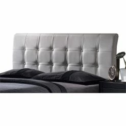 New 🤩 Hillsdale Lusso Faux Leather Upholstered Queen Panel Headboard In White 🔥
