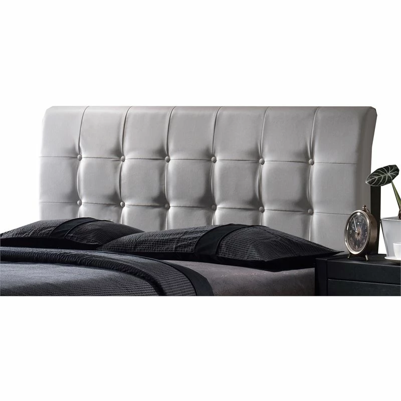 New 🤩 Hillsdale Lusso Faux Leather Upholstered Queen Panel Headboard In White 🔥