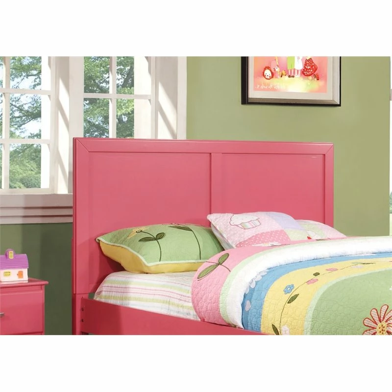 Deals 😀 Furniture Of America Lupin Wood Full/Queen Kids Headboard In Raspberry Pink ✔️ - Image 2
