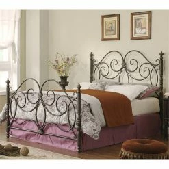 Best Pirce ✨ Bowery Hill Queen Metal Headboard And Footboard In Dark Bronze ⭐