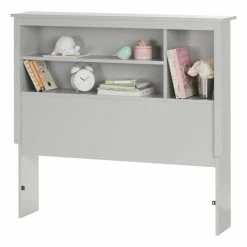 Outlet ✨ South Shore Reevo Twin Bookcase Headboard In Soft Gray ⭐