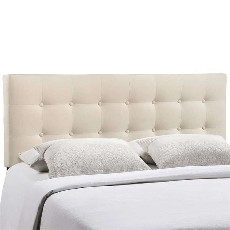 Outlet 🎉 Modway Emily Upholstered Queen Panel Headboard In Ivory ✨ - Image 3