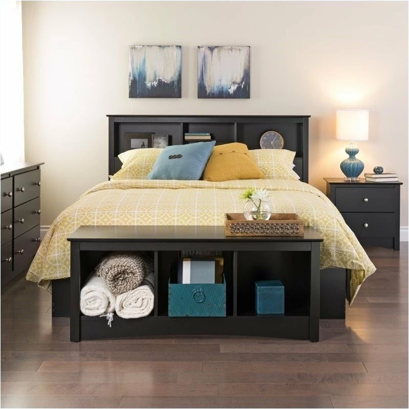 Budget ❤️ Bowery Hill Modern Wood Full Queen Bookcase Headboard In Black 🎁 - Image 3