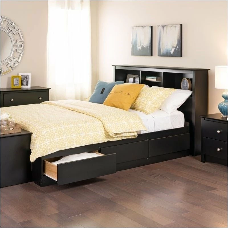 Budget ❤️ Bowery Hill Modern Wood Full Queen Bookcase Headboard In Black 🎁 - Image 4