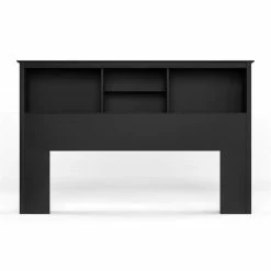 Budget โค๏ธ Bowery Hill Modern Wood Full Queen Bookcase Headboard In Black ๐