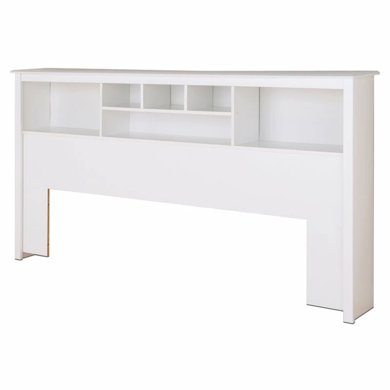 Hot Sale ๐ Bowery Hill Transitional Wood King Bookcase Headboard In White ๐