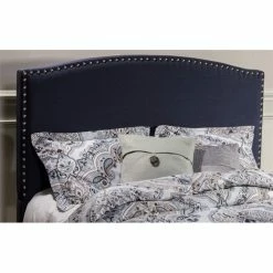 Hot Sale 😉 Atlin Designs Upholstered King Panel Headboard In Navy Linen 😀