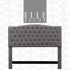 Best Sale ⌛ Elle Décor Elle Decor Queen Tufted Panel Headboard In Gray 💯