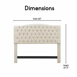 Best Sale 🤩 Elle Décor Elle Decor Queen Tufted Panel Headboard In Beige 🎉