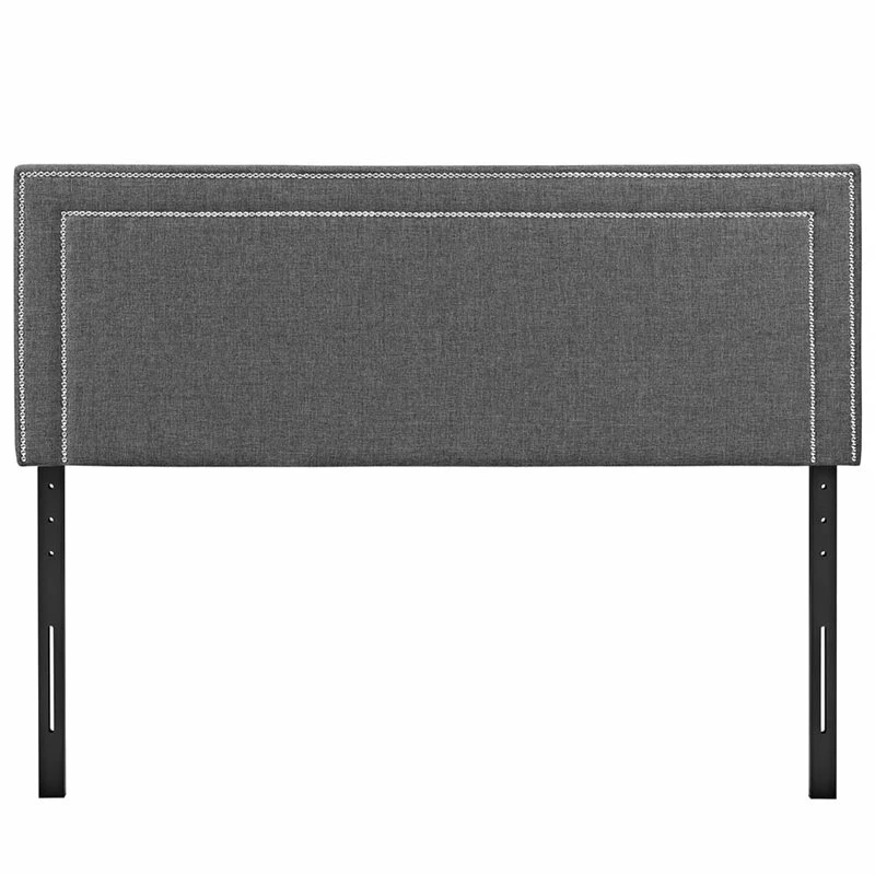 Best Pirce ⭐ Modway Jessamine Fabric Upholstered Full Headboard In Gray 🎉 - Image 4