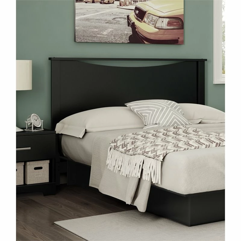 Best Sale 😉 South Shore Gramercy Full Queen Panel Headboard In Pure Black 💯 - Image 2