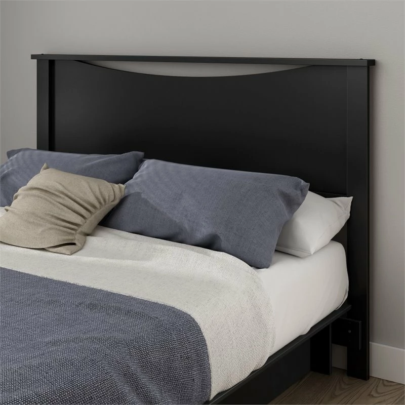 Best Sale 😉 South Shore Gramercy Full Queen Panel Headboard In Pure Black 💯