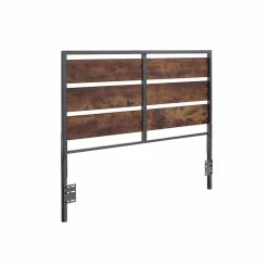 Best Sale 👏 Walker Edison Queen Size Metal And Wood Plank Panel Headboard - Brown 🎉