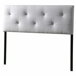 Outlet 😉 Baxton Studio Dalini Faux Leather Tufted Full Panel Headboard In White 🔔