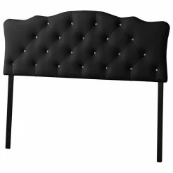 Outlet ✔️ Baxton Studio Rita Faux Leather Tufted Full Panel Headboard In Black ⭐