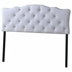 Hot Sale 💯 Baxton Studio Rita Faux Leather Tufted Full Panel Headboard In White 😍