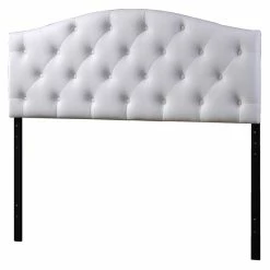 Cheap 👏 Baxton Studio Myra Faux Leather Tufted Full Panel Headboard In White 🤩