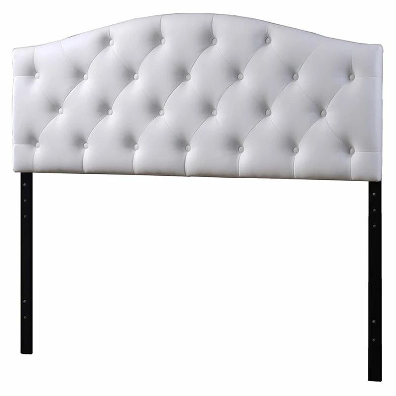 Cheap 👏 Baxton Studio Myra Faux Leather Tufted Full Panel Headboard In White 🤩