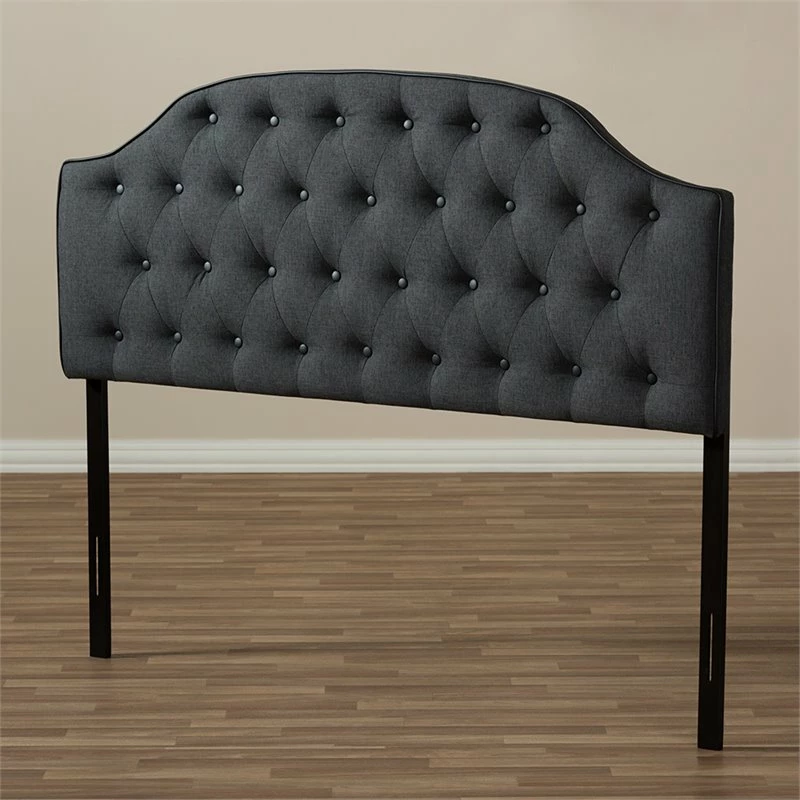Outlet ๐ Baxton Studio Windsor Tufted Queen Panel Headboard In Dark Gray ๐ - Image 5