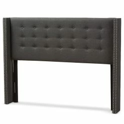 Best deal ๐ Baxton Studio Ginaro Queen Winged Panel Headboard In Dark Gray โ