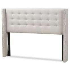 Buy 🎁 Baxton Studio Ginaro Queen Winged Panel Headboard In Grayish Beige ✨