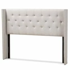 Buy ⭐ Baxton Studio Ally King Winged Panel Headboard In Grayish Beige 🥰