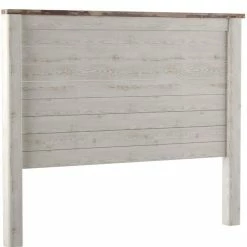 Wholesale 🎁 Pemberly Row Plank Pattern Full Queen Panel Headboard In Whitewash ✔️