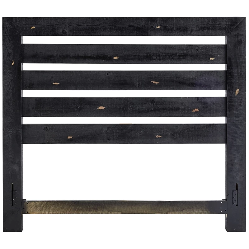 Outlet ❤️ Progressive Furniture Willow Queen Wood Slat Headboard In Distressed Black ⌛