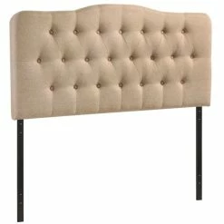 Wholesale 🎁 Pemberly Row Fabric Tufted King Panel Headboard In Beige 👍