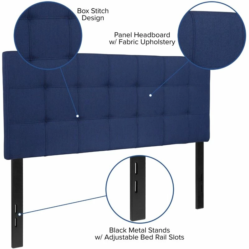 Best reviews of 😉 Flash Furniture Bedford Tufted Full Panel Headboard In Navy 🥰 - Image 6