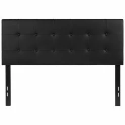 Best Sale 🔔 Flash Furniture Lennox Upholstered Full Panel Headboard In Black 🎉