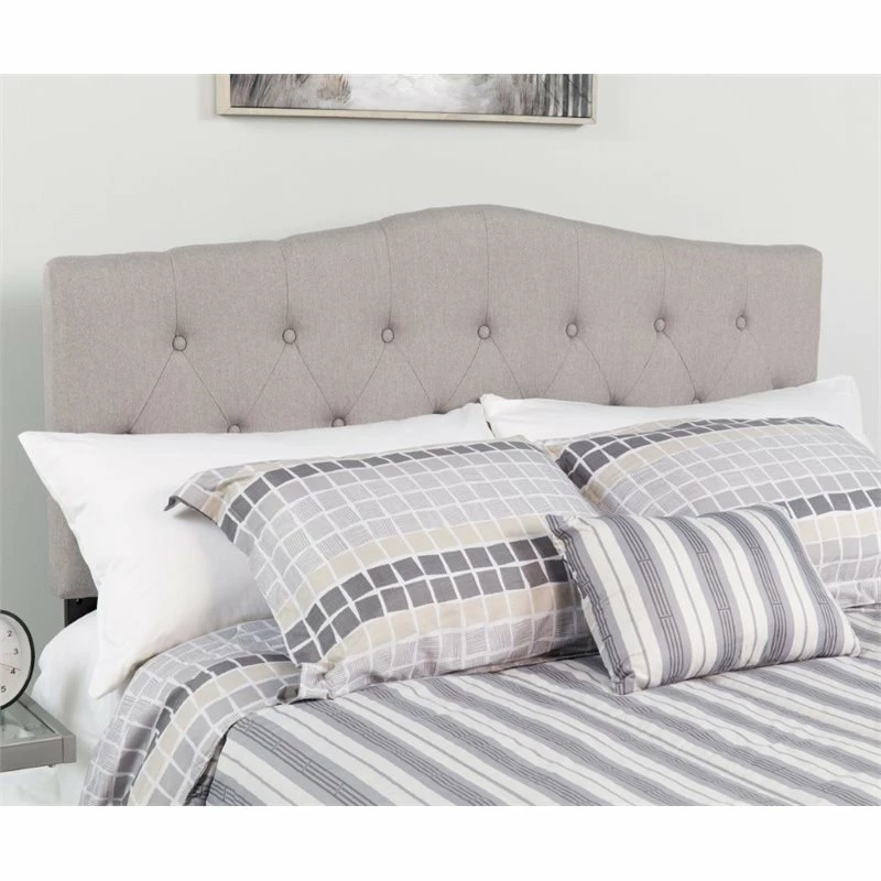 Outlet π Flash Furniture Cambridge Tufted Full Panel Headboard In Light Gray β - Image 2