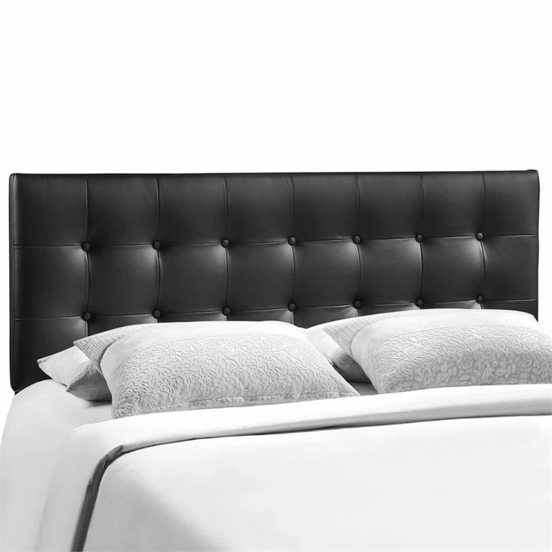 Coupon ❤️ Hawthorne Collections King Vinyl Panel Headboard In Black 😀 - Image 3