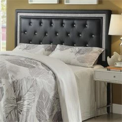 Best reviews of ✔️ Bowery Hill Faux Leather Full Queen Panel Headboard In Black ✔️