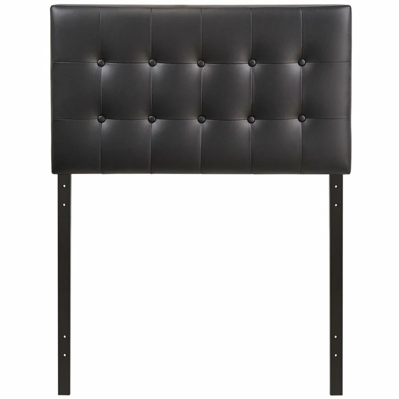 Discount 👍 Rosebery Kids Twin Vinyl Panel Headboard In Black 🥰 - Image 2