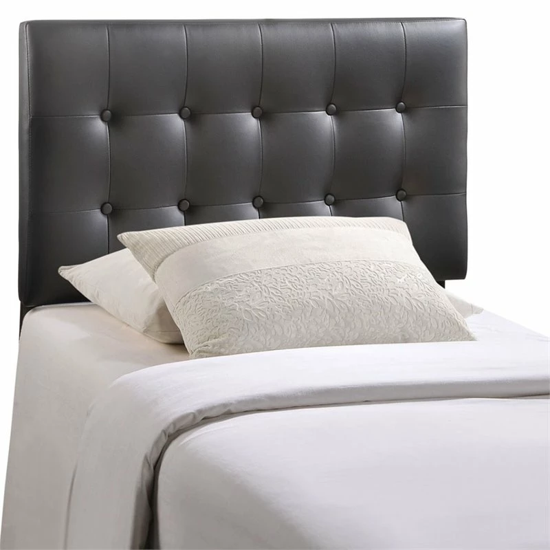 Discount 👍 Rosebery Kids Twin Vinyl Panel Headboard In Black 🥰 - Image 3