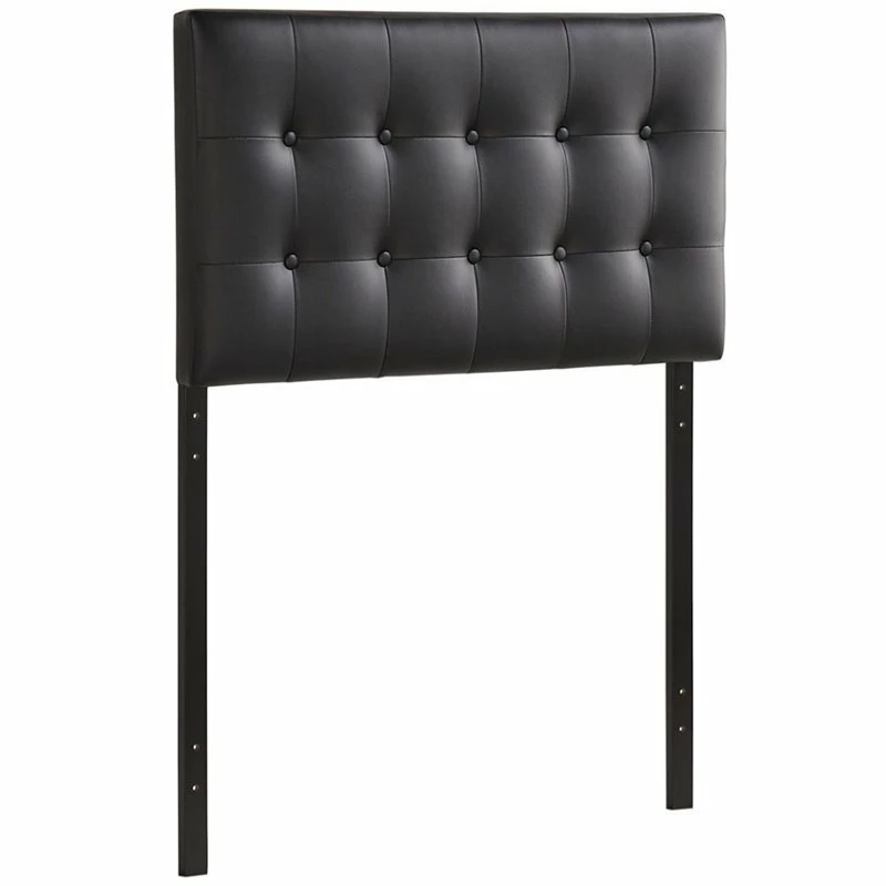 Discount 👍 Rosebery Kids Twin Vinyl Panel Headboard In Black 🥰