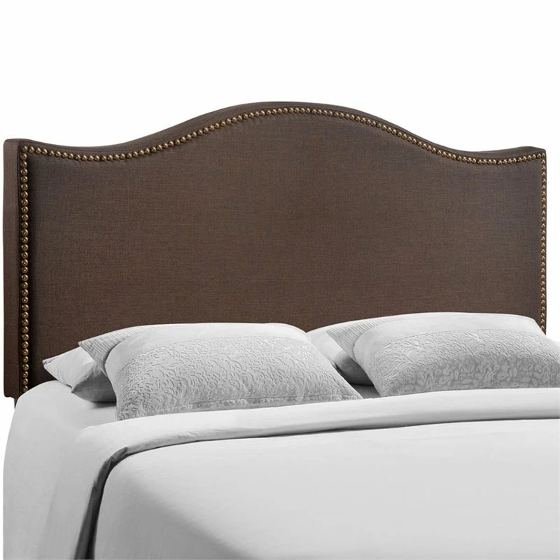 Outlet โ๏ธ Rosebery Kids Upholstered Queen Panel Headboard In Dark Brown ๐คฉ - Image 3