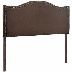 Outlet ✔️ Rosebery Kids Upholstered Queen Panel Headboard In Dark Brown 🤩