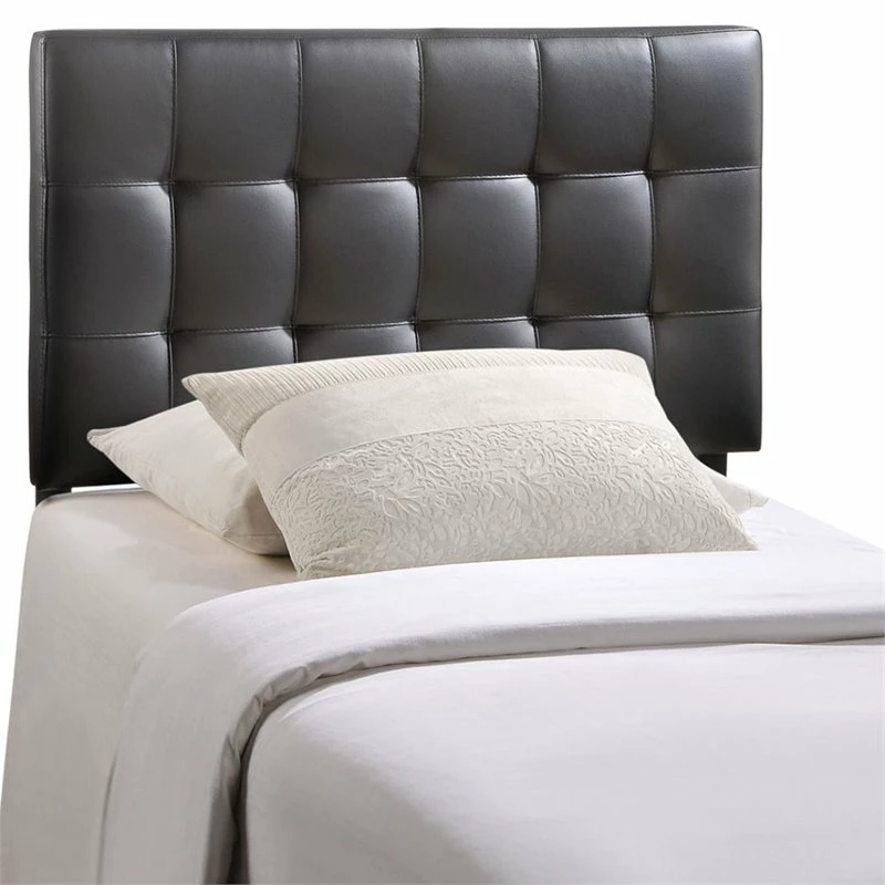 Best Sale ⌛ Rosebery Kids Twin Vinyl Tufted Panel Headboard In Black ⌛ - Image 3