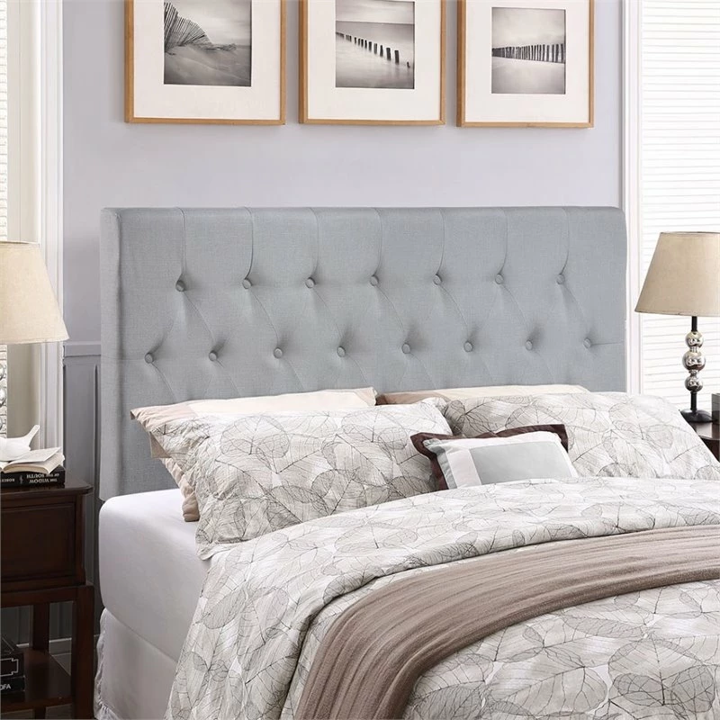 Best Sale 🤩 Hawthorne Collections Hawthorne Collection Queen Tufted Panel Headboard In Sky Gray ❤️ - Image 4