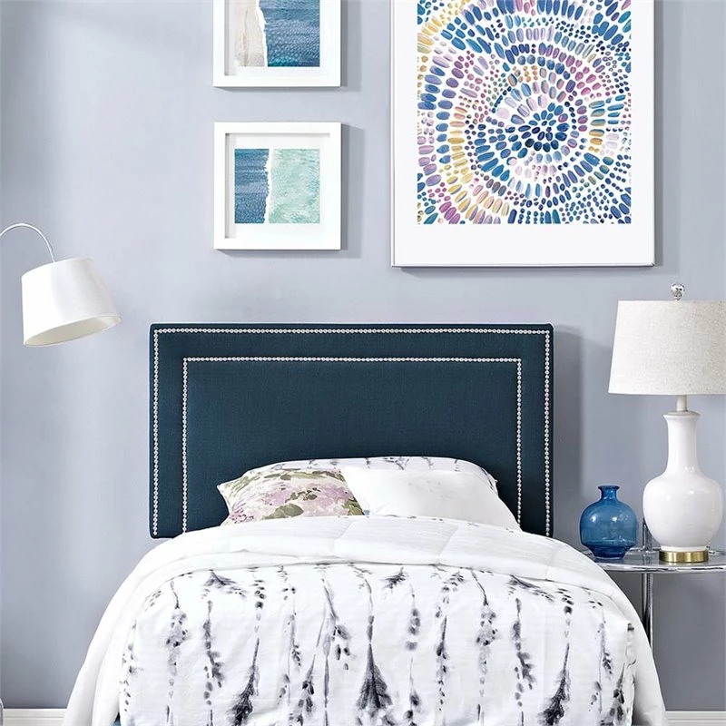 Coupon 🌟 Hawthorne Collections Hawthorne Collection Fabric Upholstered Twin Headboard In Azure 🔔 - Image 2