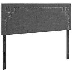 Buy ✨ Hawthorne Collections Hawthorne Collection Fabric Upholstered Queen Headboard In Gray 👏