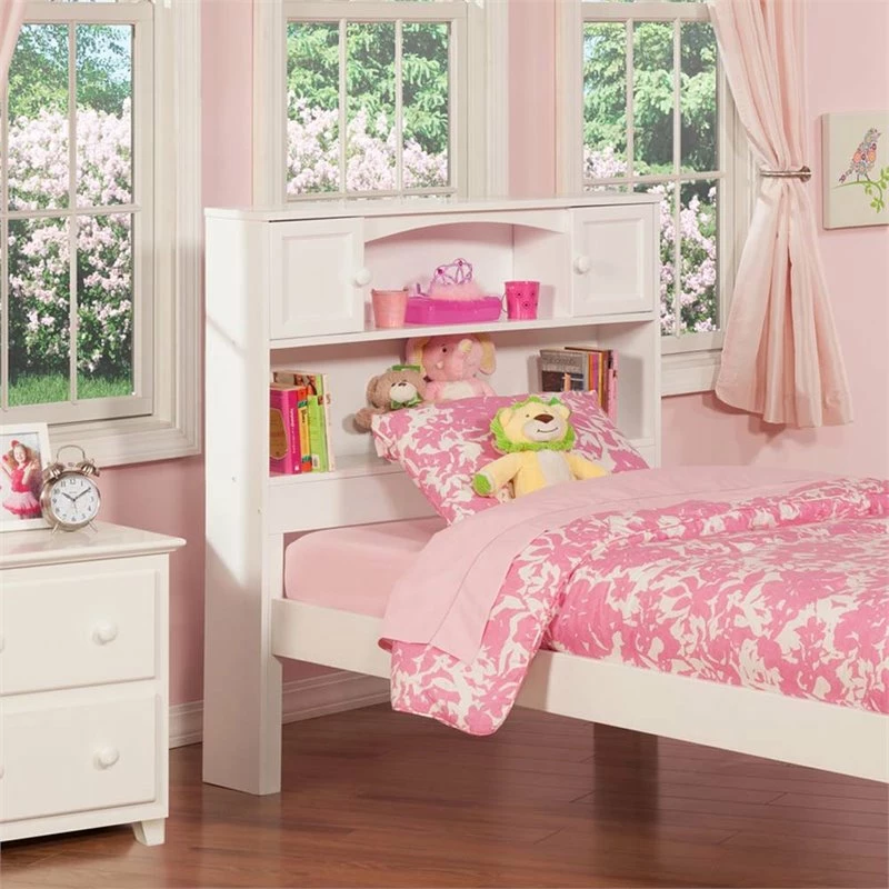 Buy 🤩 Leo & Lacey Twin Bookcase Headboard In White 👏 - Image 2