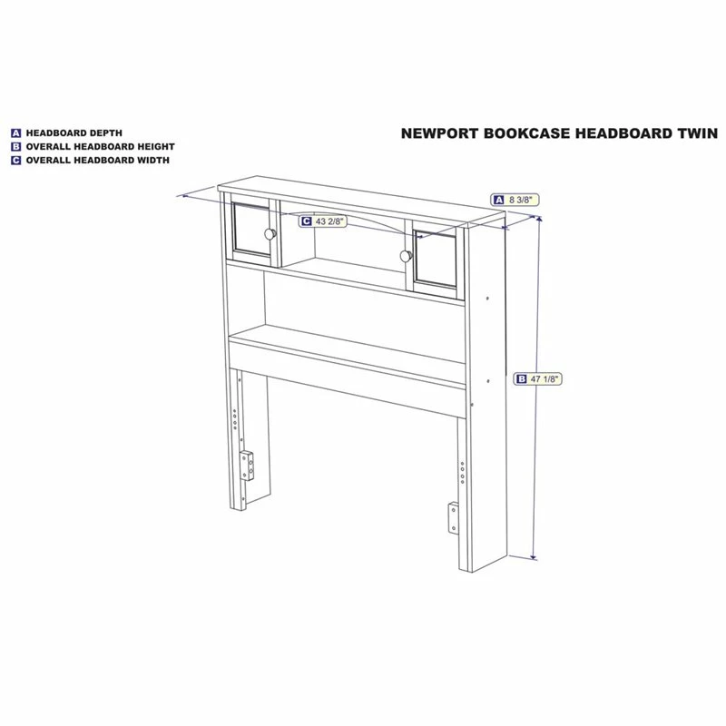 Buy 🤩 Leo & Lacey Twin Bookcase Headboard In White 👏 - Image 3