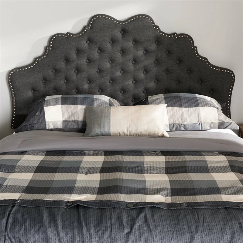 Cheapest 😍 Baxton Studio Hilda Tufted Queen Panel Headboard In Dark Gray 💯 - Image 2