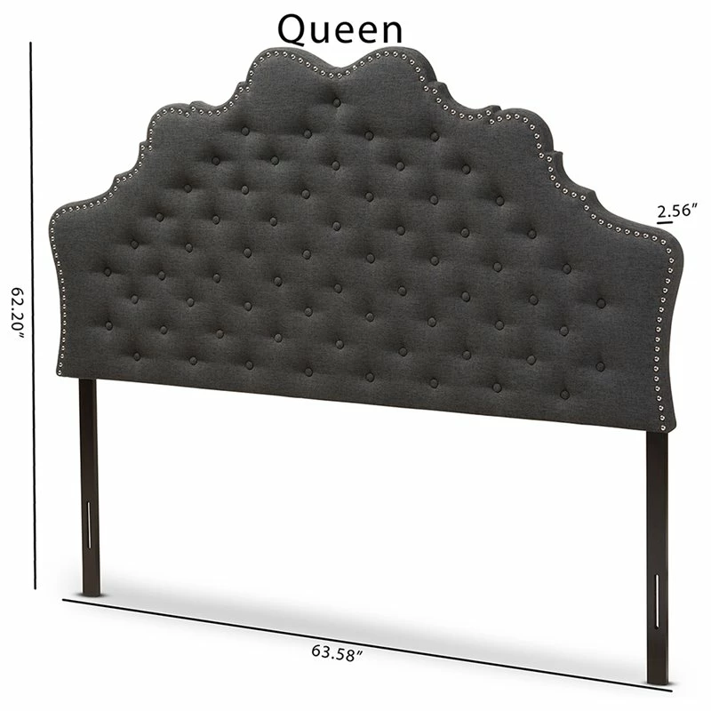 Cheapest 😍 Baxton Studio Hilda Tufted Queen Panel Headboard In Dark Gray 💯 - Image 6