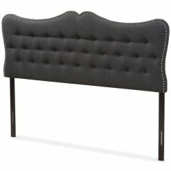 Promo 👏 Baxton Studio Emma Tufted Queen Panel Headboard In Dark Gray 😍