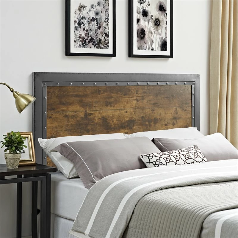 Promo ๐ Pemberly Row Queen Metal Panel Headboard In Brown ๐ - Image 2